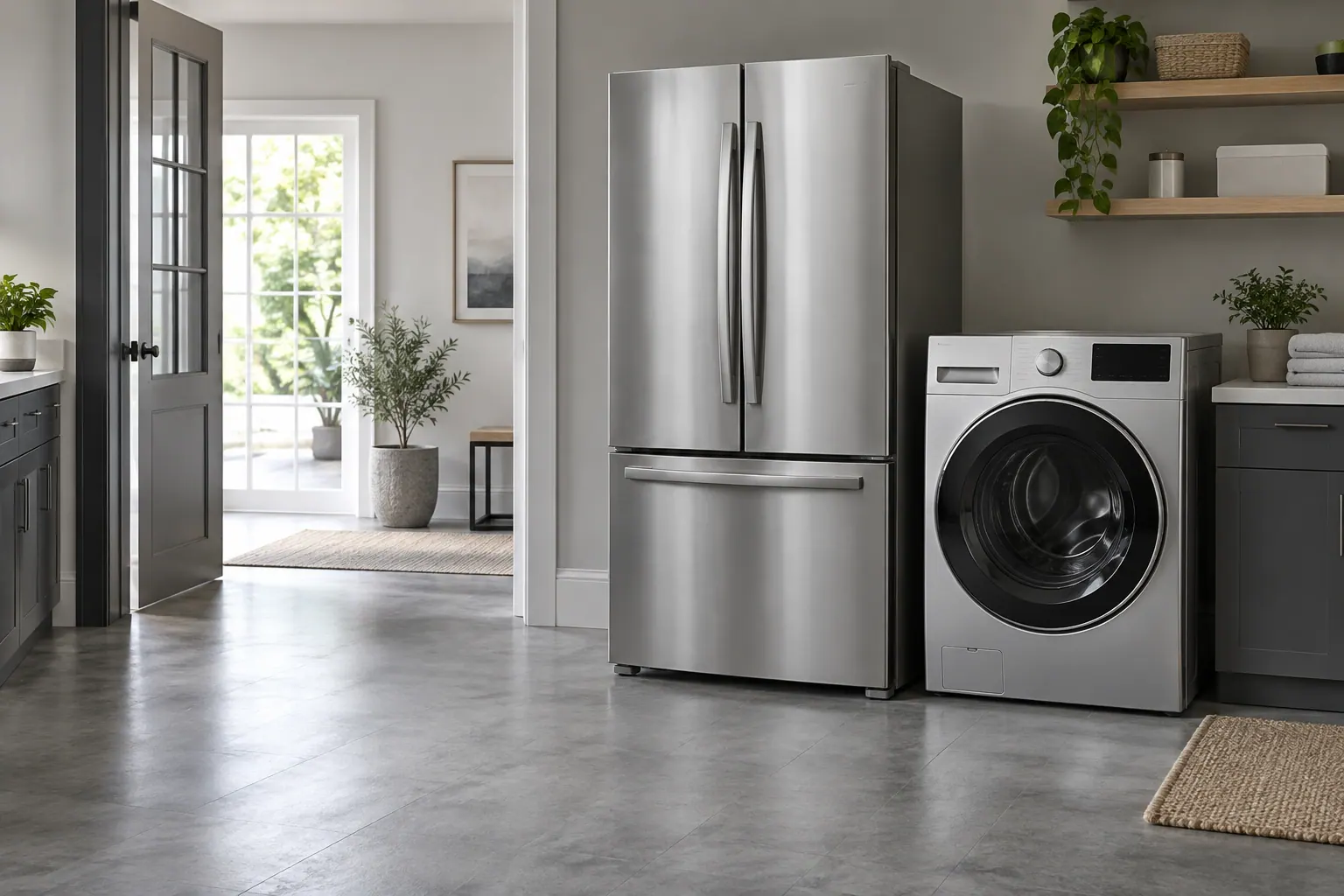 Large household appliances in a utility room