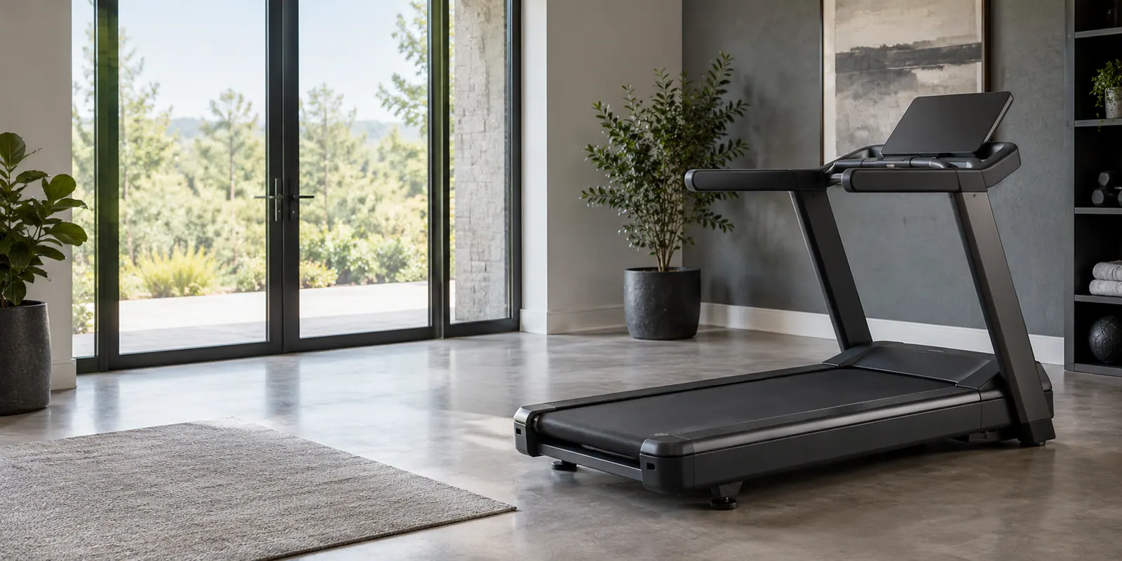 Treadmill in a home exercise room